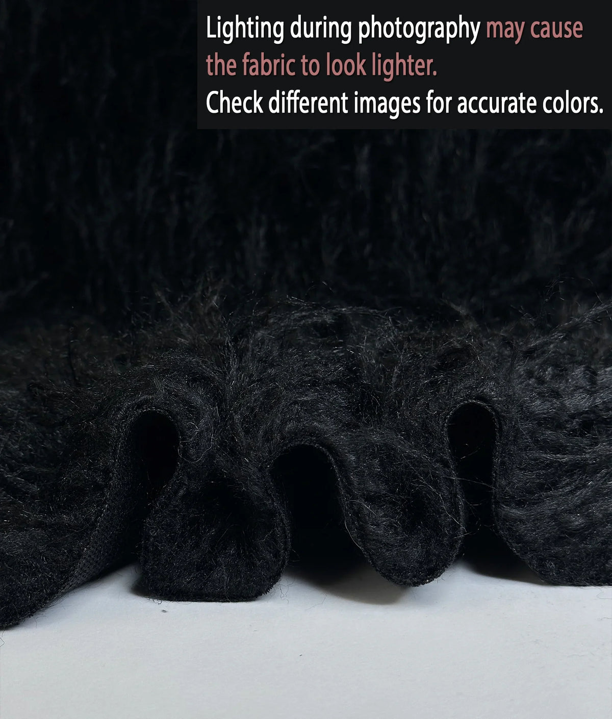 Faux Fake  Yak  3.5"  Pile Japanese Fire Retardant Yarn 2.3oz Per Yard / Craft, Sewing Cosplay 58" Wide Sold by Continuous Yard (Black)